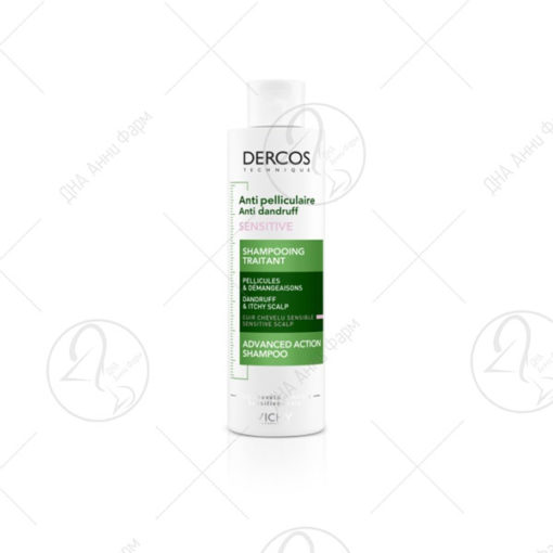 VICHY DERCOS Шампон против перут за осетлива кожа на скалпот без сулфати 200 ml