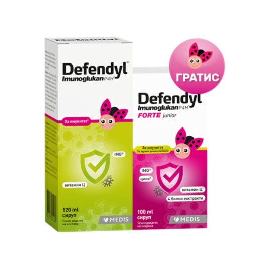 MEDIS Defendyl Imunoglukan P4H® сируп 120ml + Defendyl Forte Imunoglukan P4H® сируп 100ml