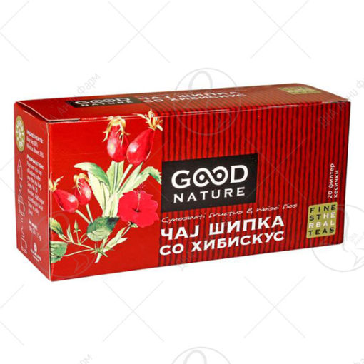 АЛКАЛОИД ЧАЈ ШИПКА СО ХИБИСКУС ФИЛТЕР 20 x 2,5g