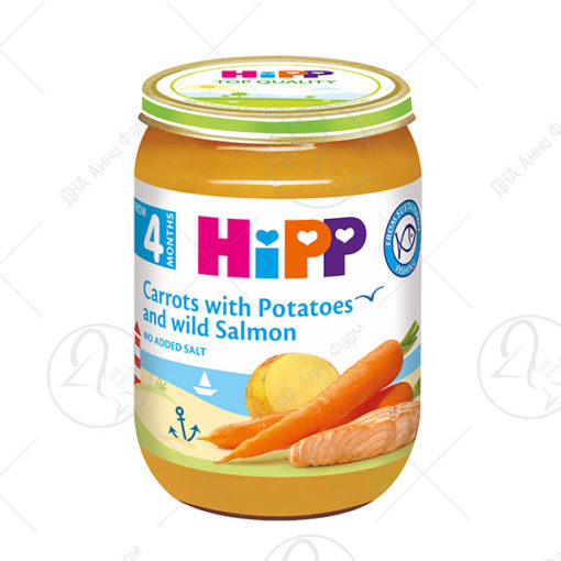HIPP 6105 МОРКОВ СО КОМПИР И ЛОСОС каша 190 g