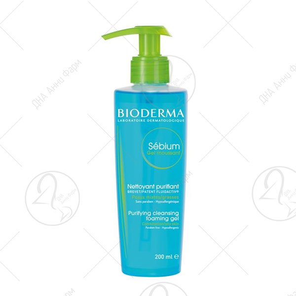 BIODERMA Sebium Gel Moussant  200ml Прочистувачки гел за миење