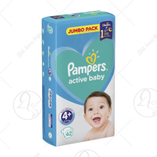 PAMPERS 4+ПЕЛЕНИ 10-15kg/62