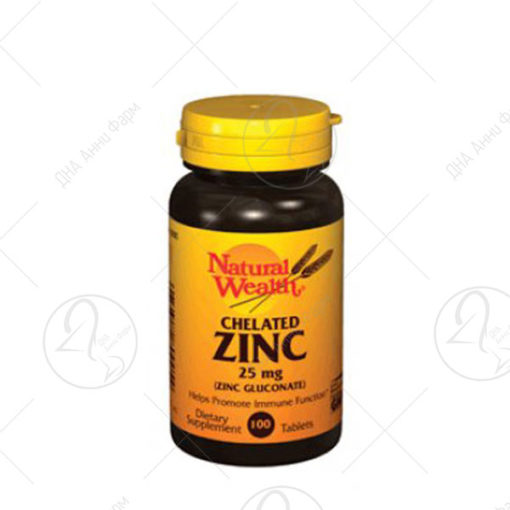 NATURAL WEALTH ZINC/100 x 25 mg таблети
