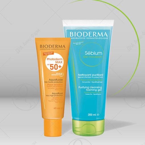 BIODERMA SET Photoderm MAX Аква флуид  40 ml / Sebium Gel Moussant 200 ml  / Пенест гел