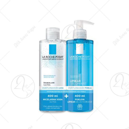 LA ROCHE SET MICELARNA VODA SENSITIV 400ml+LIPIKAR GEL 400ml