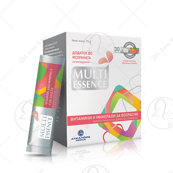 АЛКАЛОИД MULTI ESSENCE Витамини и Минерали за возрасни, 30 кеси Рок: 05.24