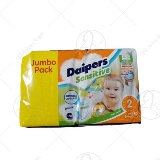 DAIPERS sensitive Даиперс 2 3-6кг /50 пелени