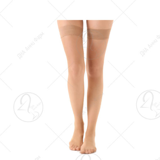 Еластични чорапи надколени со отвор на прсти и силикон 18-24mmHg – XL/L/M