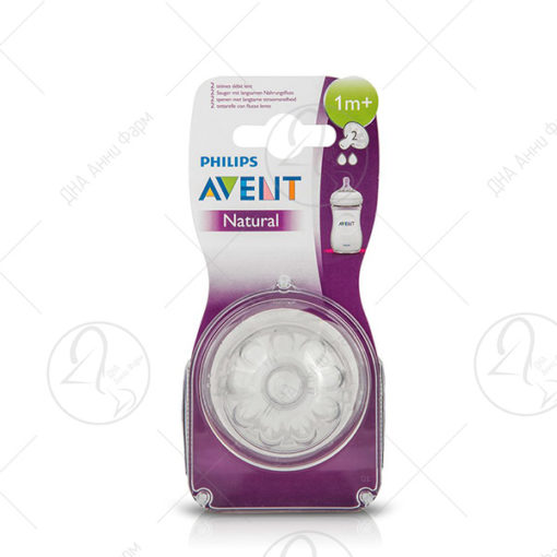 Avent Натурал  цуцла за шише 1+м  2/1