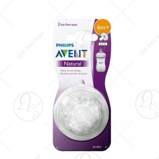 AVENT Натурал  цуцла за шише 6+м  2/1