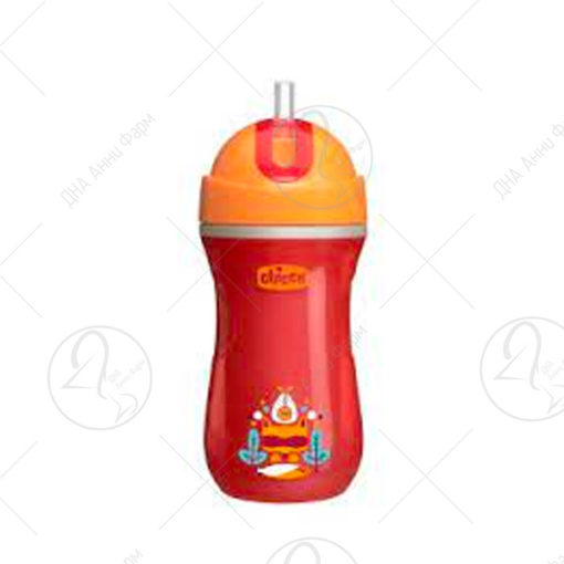 CHICCO ЧАША СО ЦЕВЧЕ 14М+ SPORT CUP ПОРТОКАЛОВА