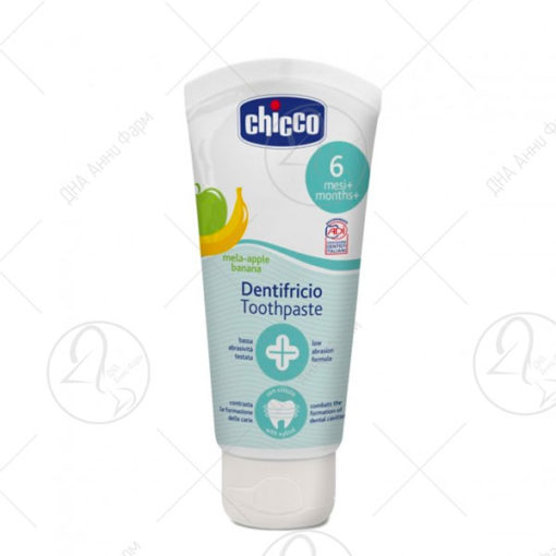 CHICCO ПАСТА ЗА ЗАБИ ЈАБОЛКО БАНАНА БЕЗ ФЛУОР 50ml/6m+