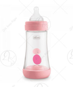 CHICCO ШИШЕ ПЛАСТИЧНО PERFECT5 240МЛ РОЗЕ 0М+ СИЛИКОН