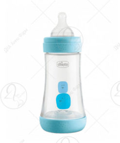 CHICCO ШИШЕ ПЛАСТИЧНО PERFECT5 240МЛ СИНО 0М+ СИЛИКОН
