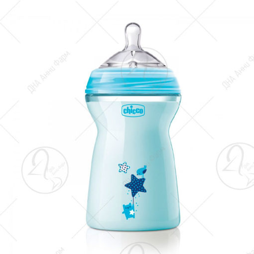 CHICCO ШИШЕ ПЛАСТИЧНО NAT FEELING 330МЛ СИНО 6М+ СИЛИКОН