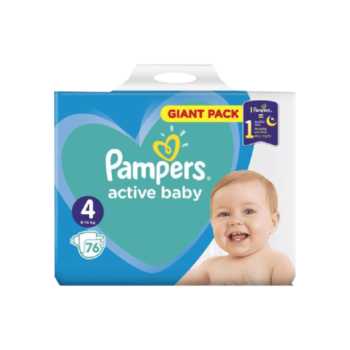 PAMPERS 4 ПЕЛЕНИ 9-14kg/76