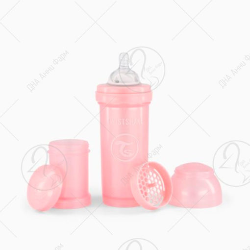TWISTSHAKE ANTI-COLIC пастел розе шише 260ml