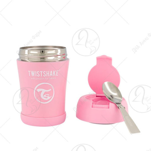 TWISTSHAKE Контејнер за храна со изолација 350ml, Пастелно розово