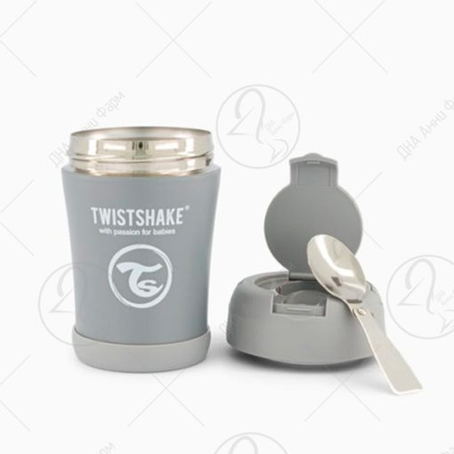 TWISTSHAKE Контејнер за храна со изолација 350ml, сив