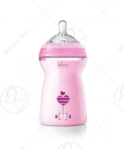 CHICCO Шише розе со цуцла силиконска 6+ NAT FEELING 330ml