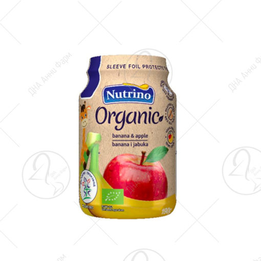 NUTRINO Organic Овошно пире - банана и јаболко, 190 гр