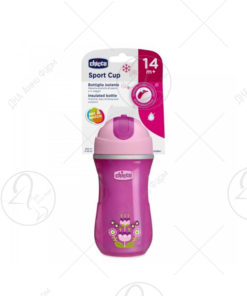 CHICCO Спортска розева пластична чаша со цевка (14+ м)