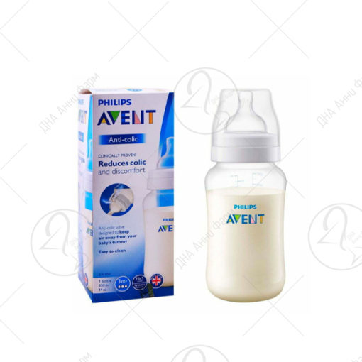 AVENT Анти Колик шише 330мл пластично со силиконска цуцла 3+ месеци - 816/17