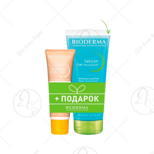 BIODERMA Сет - PHOTODERM COVER TOUCH + SEBIUM Гел 200ml