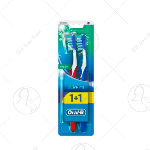 Oral-B Четка за заби 1+1 3D White Fresh Medium