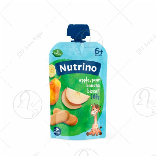 NUTRINO Пире – јаболко, круша, бисквит и банана, 100g