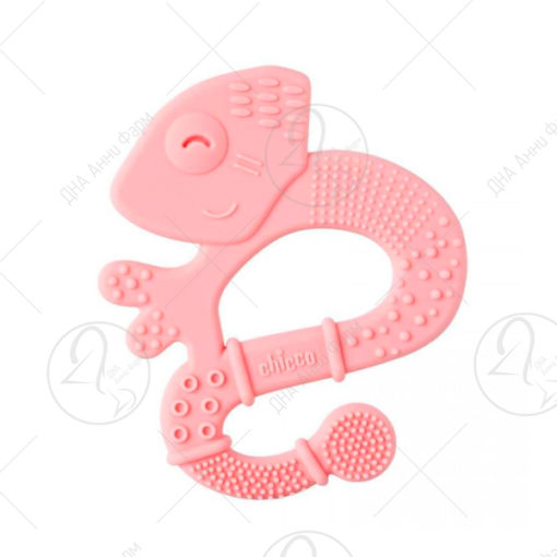 CHICCO Силиконска глодалка игуана, розова боја (2+м)