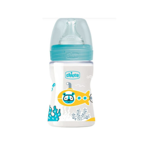 CHICCO Шише Well Being – Пластично – Сино 150ml