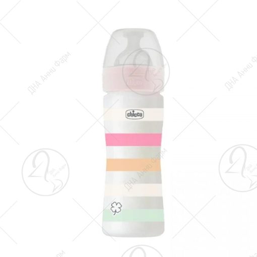 CHICCO Шише Well Being – Пластично – Розево 250ml