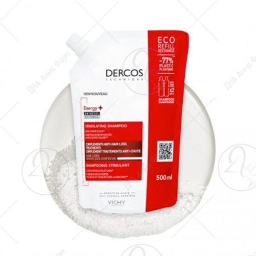 VICHY DERCOS ENERGY, Шампон против опаѓање на косата refil 500 ML