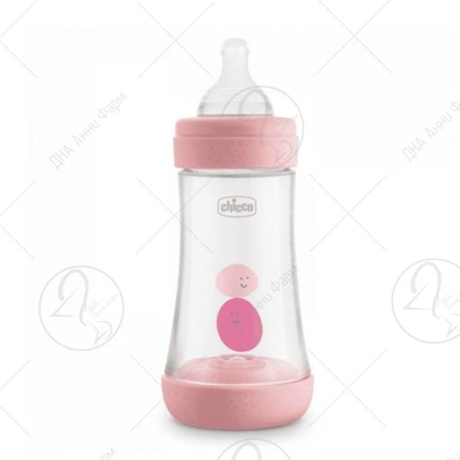 CHICCO Шише PERFECT - Пластично - Розе 2+ 240ML