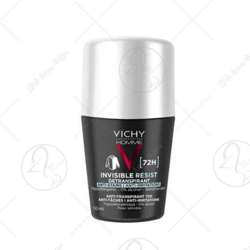 VICHY HOMME Deo Invisible 72H - ролон 50ml