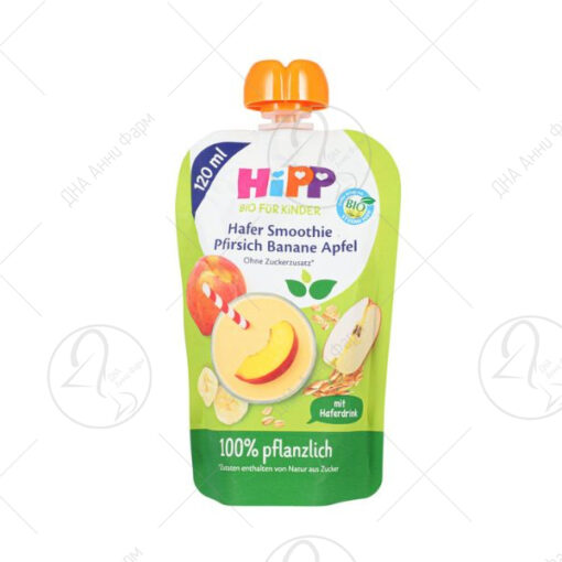 HIPP Овесно смути со праска, банана и јаболко 120ml