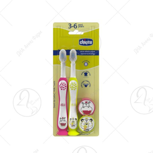 CHICCO Четки за заби - нилско коњче и панда 3-6г