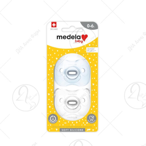 MEDELA Цуцла силиконска 0-6 месеци - машко x2