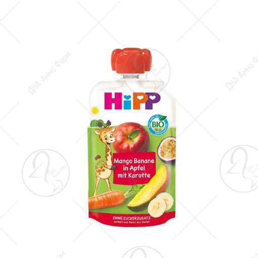 HIPP каша јаболко, манго, банана, морков 100gr