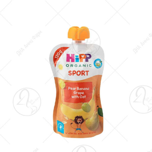 HIPP Круша, банана и грозје со овес 120ml