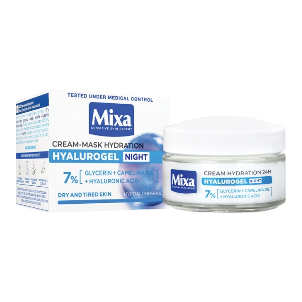 MIXA Ноќен крем со хијалуронска киселина, 50мл